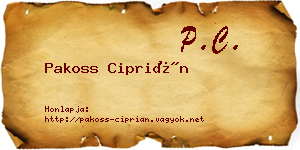 Pakoss Ciprián névjegykártya